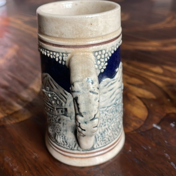 Vintage Beer Stein Stoneware Blue Glaze  Original King German - Picture 4 of 5